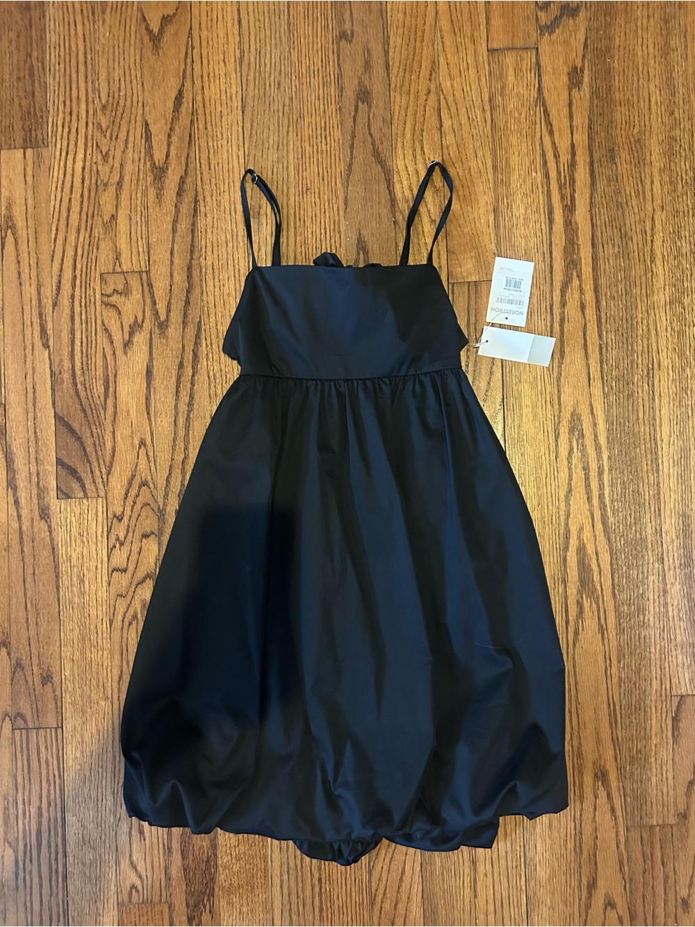 Nordstrom Black Spaghetti-Strap Bubble Mini Dress